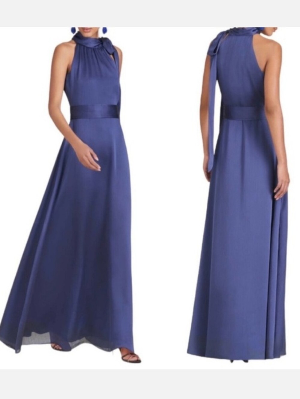 Sachin & Babi Kayla Halter Gown Deep Cobalt Size 14